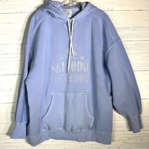 Aerie Offline Ski Lodge Light Blue Hoodie Sweatshirt Women’s XL Oversized